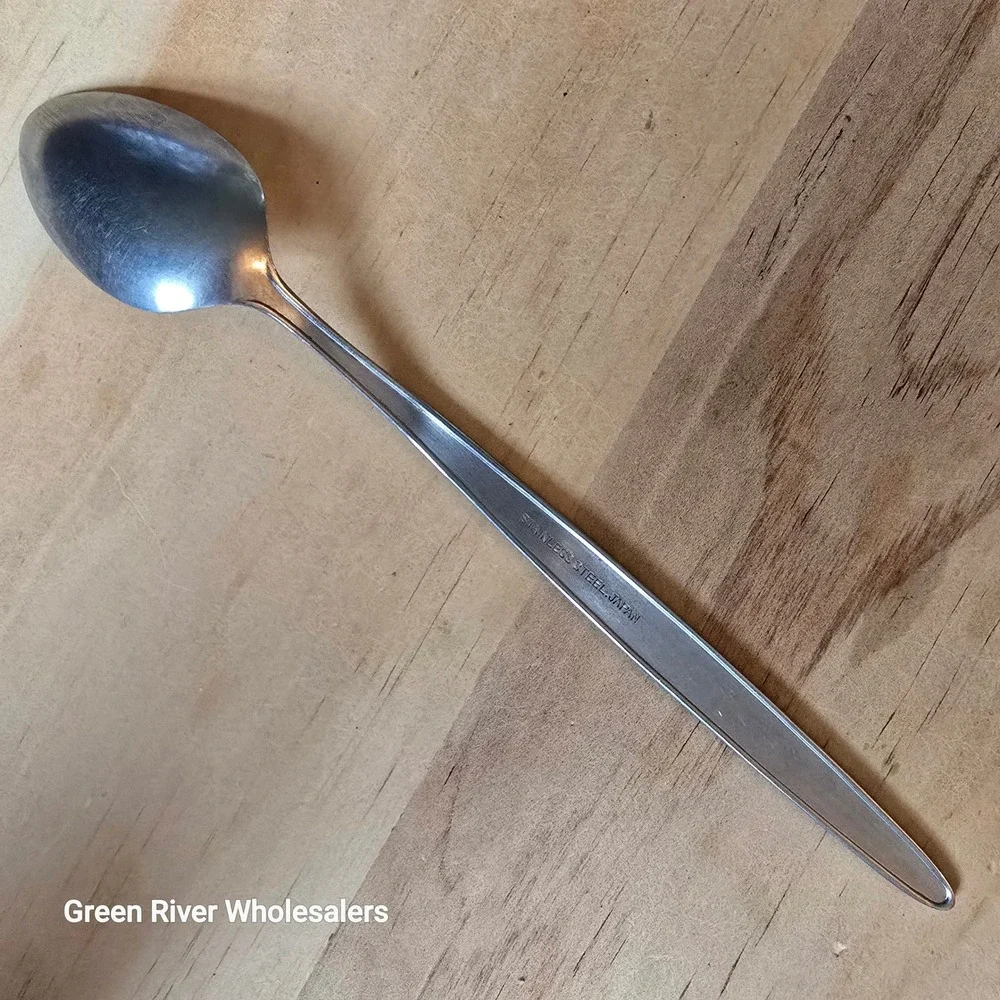 Vintage Stainless Steel Teaspoon‎ Japan Textured Swirl Wave Handle UNF83 7.5